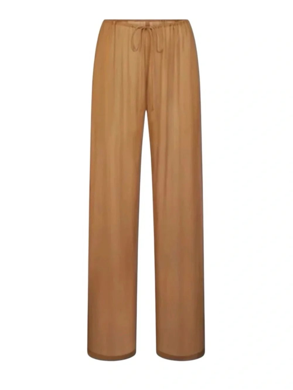 Skims Silk Crinkle Chiffon Cover-Up Pant in Almond